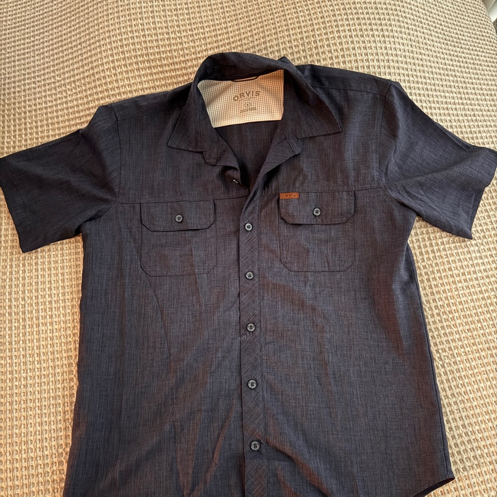 Orvis Blue Casual Button Down Shirt
